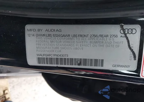 2015 Audi A6 3.0T Premium Plus z USA, uszkodzony, nr VIN WAUFGAFC1FN043073